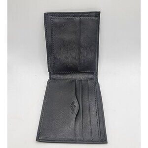 Mens‎ Black Genuine Leather Bifold Dockers Wallet NWOT With Flaw NEW